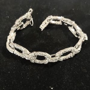 SALE WAS 18K $32 NOW $19 GOLD OVER STERLING SILVER AND DIAMONTE BRACELET